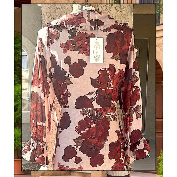 Joyfolio Madelynn Dress in Blush Rose Print Size Small SOLD-OUT - Picture 7 of 10